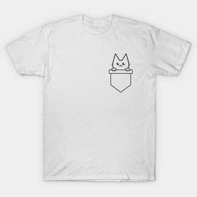 Cat in Pocket T-Shirt by Ahlam Artist